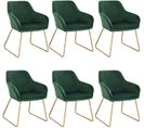 6x Chaises De Salle À Manger Vert Foncé