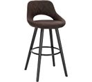 Tabouret De Bar En Tissu simili-cuir Chaise De Bar Structure En Bois Massif Brun Foncé