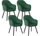 4x Chaises De Salle À Manger En Velours vert Foncé