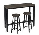 Table De Bar+lot De 2 Tabourets De Bar En Mdf Et Métal-120x40x100 cm Noir+rouille