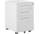 Caisson De Bureau En Acier Et Nylon Avec Serrures Et Roulettes 39x45x60cm Blanc