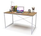 Bureau D'ordinateur Table De Bureau En Bois+acier.chêne Clair+blanc