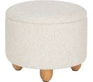 Pouf De Rangement Avec Pieds En Pin-tabouret Avec Couvercle-blanc Crème