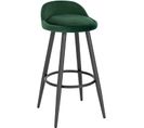 Tabouret De Bar En Velours-tabouret De Comptoir Avec Repose-pieds En Métal-vert Foncé-capacité 120kg