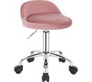 Tabouret De Bureau Avec Dossier-chaise D'ordinateur À Roulettes- 43-54-5cm-rose Bs127rs