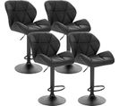 Lot De 4 Tabourets De Bar -chaises De Bar-siège Rembouré En Similicuir Pied En Métal-noir