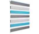 1 Pièce Store Enrouleur.double Fixation Rapide.store Isolant Thermique.80x130 cmblanc+gris+turquoise