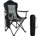 Chaise De Camping Pliable - Chaise De Pêche - Chaise De Jardin Exterieur. Noir+gris Foncé