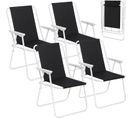 Lot De 4 Chaise De Camping Pliante-chaise Pliable Légère L'extérieur-chaise De Pêche-noir