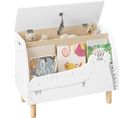 Coffre à Jouet.banc De Rangement Enfant Avec Couvercle.bibliothèque Enfant En Mdf.60x30x44cm.blanc