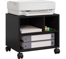 Caisson De Bureau Sur Roulettes,meuble De Rangement Avec 3 Compartiments,mobile,40x30x35cm,noir