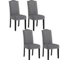 Lot De 4 Chaises Salle à Manger En Velours.chaise De Cuisine Avec Dossier Haut.rembourré.gris Foncé