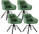 Lot De 4 Chaises Salle à Manger,chaises Cuisine,scandinave,rembourrée En Velours,vert Foncé