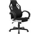 Fauteuil De Bureau.chaise De Gaming En Tissu.chaise De Bureau Hauteur Réglable.pivotant à 360°blanc