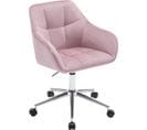 Chaise Bureau En Velours,fauteuil De Bureau Ergonomique,pivotante,hauteur Réglable,rose+argenté