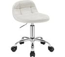 Tabouret De Bureau,chaise D'ordinateur,tabouret Coiffeuse En Velours,hauteur Réglable,crème Blanc