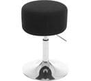 Tabouret De Maquillage Rembourré En Velours Côtelé,hauteur Réglable,noir