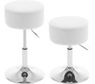 Lot De 2 Tabourets De Maquillage Rembourrés,hauteur Réglable,blanc