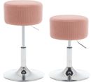 Lot De 2 Tabourets De Maquillage Rembourrés,hauteur Réglable,rose