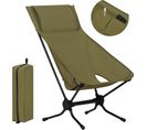 Chaise Pliante Camping,chaise De Plage,siège De Pêche,avec Dossier Haut,sac De Transport,vert