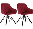 Lot De 2 Chaise Pivotante à 360°,chaise Salle à Manger Rembourrée,scandinave,en Velours,bordeaux