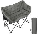 Chaise Pliante Camping Double,chaise De Pique-nique,poche Latérale,sac De Transport,gris Foncé