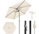 Parasol De Jardin,300cm,parasol Inclinable Avec Manivelle,hexagonal,tissu Anti-uv 180g/m²,beige