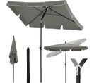 Parasol De Jardin Inclinable,rectangulaire,hauteur Réglable,protection Uv,180g/m²,2x1,2m,gris Foncé