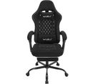 Chaise Gaming Massante,fauteuil Gamer,avec Soutien Lombaire Massant,tissu Technique,noir+blanc