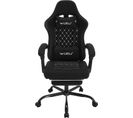 Chaise Gaming Massante,fauteuil Gamer,avec Soutien Lombaire Massant,tissu Maille,noir+blanc