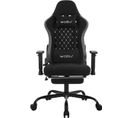 Fauteuil Gaming Massante Avec Coussin Lombaire Massant,chaise Ergonomique,tissu Technique,noir