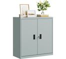 Caisson Bureau,armoire Bureau Métallique,verrouillable,avec Étagère Réglable,l90xp40xh92cm,gris