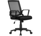 Fauteuil De Bureau Ergonomique Réglable En Hauteur Noir