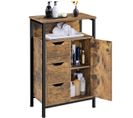 Armoire De Rangement Rustique En Bois Mdf Brun Rustique