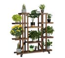 Support De Pots Avec 9 Tablettes Présentoir Intérieur Extérieur 124. 5 X 33 X 120 Cm