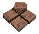 Lot De 27 Caillebotis Bois Exterieur Marron 7 Lattes