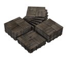 Lot De 27 Dalles De Terrasse En Bois De Sapin Noir 12 Lattes