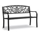 Banc De Jardin En Métal 127 X 63 X 86,5cm Noir