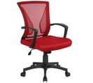 Fauteuil De Bureau Ergonomique Chaise De Bureau En Maille À Roulettes Rouge