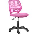 Chaise De Bureau En Maille Fauteuil D'ordinateur Réglable Sans Accoudoirs Rose