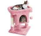 Arbre À Chat Design Avec Niche Tour Pour Chat Hauteur 59cm Rose