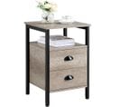 Table D'appoint Industrielle Table De Chevet En Bois Mdf Gris