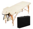 Table De Massage Portable Pliable À 2 Zones Crème