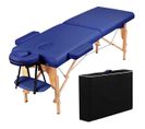 Table De Massage Portable Pliable À 2 Zones Bleu