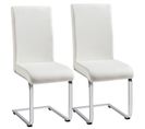 Lot De 2 Chaises De Salle À Manger Assise En Similicuir Blanc