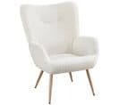 Fauteuil De Salon Moderne En Tissu Blanc