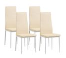 Chaises De Salle à Manger Milano, Lot De 4, Beige