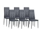 Chaises De Salle à Manger Salerno, Lot De 6, Gris