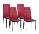 Chaises De Salle à Manger Rimini, Lot De 4 Rouge