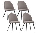 Chaises De Salle à Manger Capo Samt, Lot De 4, Gris